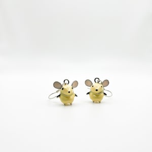 Yellow Mouse earrings, wildlife earrings, animal earrings, gifts for her uk