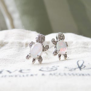 Turtle Stud Earrings • Silver Sea Turtle Earrings • Quirky Earrings • Gift For Her
