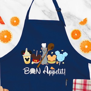Disney Chef Remy Apron, Gift For Chef, Cooking Apron, Kitchen Mom Gifts, Chef Mouse Couple Apron, Apron For Dad, Mouse Chef Kitchen Little