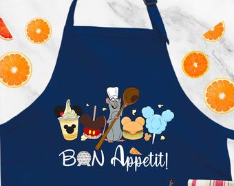 Disney Chef Remy Apron, Gift For Chef, Cooking Apron, Kitchen Mom Gifts, Chef Mouse Couple Apron, Apron For Dad, Mouse Chef Kitchen Little