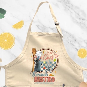 Ratatouille Family Apron, Disney Ratatouille Cook Apron , Kitchen Mom Gifts, Chef Mouse Couple Apron, Apron For Dad, Little Mouse Chef Apron