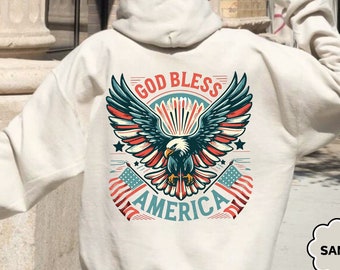 God Bless America Hoodie, 4th Of July Sweatshirt, Eagle America Sweatshirt, Patriotic Sweater, Independence Day, America Love Sweatshirt