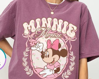 Retro 90s Minnie Mouse Comfort Colors Shirt, Vintage Disney Girl T