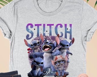 Funny Stitch Shirt, Cartoon Alien Tee for Disney Fans, Disneyland Family Trip Shirt, 3D Style Graphic Shirt, Vacation Park Outfit Gift