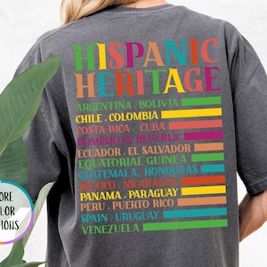 Comfort Colors Hispanic Heritage Shirt, Hispanic Heritage Month Shirt, Celebrate Hispanic Heritage Month, Hispanic Flags, Latina Pride Shirt