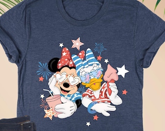 Patriotic Minnie Daisy Shirt, 4th of July Disney Bestie Tee, Red White Blue Girl Trip Shirt, Cute Park Day T-Shirt, Summer Disney Outfit
