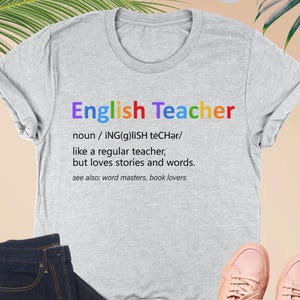 English Teacher Definition Shirt, English Teacher Gift, Back To School Shirt, Funny Grammar Shirt, Punctuation Shirt, ELA Teacher Clothes