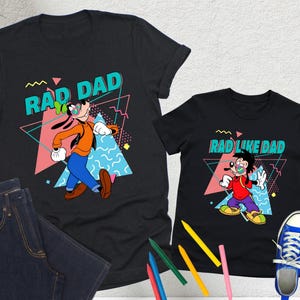 Rad Dad and Rad Like Dad Matching Shirts, Daddy and Me Family T-Shirts, Father's Day Gift for Dad and Kids, Cute Dad Son Daughter Outfit