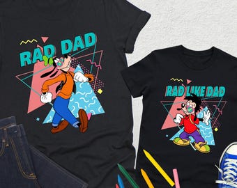 Rad Dad and Rad Like Dad Matching Shirts, Daddy and Me Family T-Shirts, Father's Day Gift for Dad and Kids, Cute Dad Son Daughter Outfit