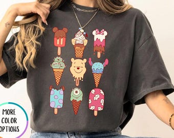 Comfotr Colors Disney Snacks Shirt, Mickey Ice Cream, Disney Travel Shirt, Disneyland Trip Shirt, Womens Disneyworld Shirt,Disney Park Shirt