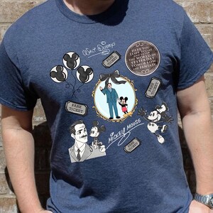 Walt Disney Tribute Shirt, Vintage Style Mickey Mouse Tee, Disney Park Shirt, Disneyland Gift for Him, Fantasyland Inspired TShirt, Dad Gift