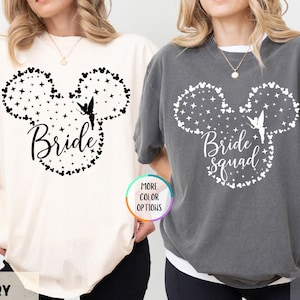 Comfort Colors Custom Disney Bachelorette Party Shirt, Bride Squad Tee, Minnie Bride Shirt, Magic Kingdom Bride Crew, Disney Bride Shirt