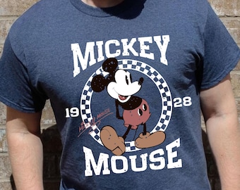 Vintage Style Mickey Mouse 1928 Shirt, Disney Graphic Tee, Disneyland Gift for Disney Fans, Disneyworld Shirt For Men, Magic Kingdom T-Shirt