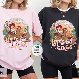Let’s Go Girls Comfort Colors Shirt, Western Cowgirl Aesthetic Tee, Country Music Festival Shirt, Vintage Look Rodeo T-Shirt for Women