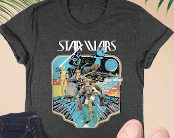 Retro Style Disney Star Wars T-Shirt, Star Wars Day Tee, Disneyland Galaxy's Edge Shirt, Star Wars Fan Gift, May The 4th Be With You Shirt