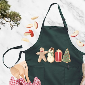Christmas Gingerbread Cookies Apron, Christmas Baking Apron, Christmas Apron, Cute Christmas Gift, Christmas Cookie Crew Apron,Xmas Mom Gift