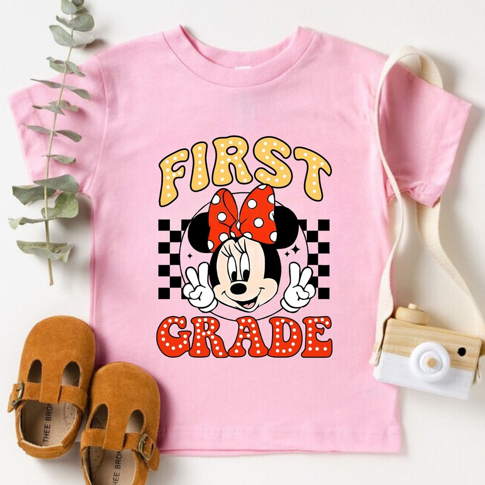 First Grade Disney Shirt, Custom Grade Back To School,Minnie Back To School Kids Tee,Minnie Ears Shirt,Back To School Girl Tee,Gift For Kids Teesummer
