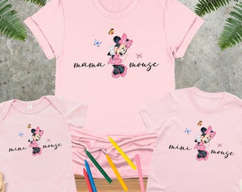 Disney Minnie Mama Mini Shirt, Mom and Daughter Matching, Disney Family T-Shirt, Mini Mouse Mom Tee, Mother's Day Gift, Girls Vacation Shirt