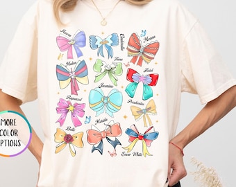 Disney Princess Coquette TShirt, Disneyland Princess Shirt, Disney Girl Trip Shirt, Disneyworld Birthday Trip Tee, Cinderella Belle Rapunzel
