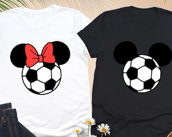 Disney Soccer Shirt, Custom Disney Shirt, Mickey Soccer Shirt, Mickey Ears Soccer Shirt, Disney Game Day Shirt, Mickey Minnie Disney Couple