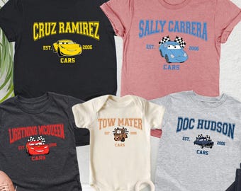 Cars Family Shirts, Lightning McQueen Birthday Shirt, Matching Disney Trip Tee, Tow Mater Family Vacation, Disney Pixar Kids Cars Shirt