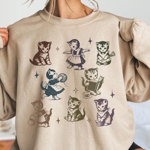 Cute Cat Sweatshirt, Kitty Hoodie, Cat Mom Gift, Cat Lover Hoodie, Cat Mama Sweater, Cat Owner Sweatshirt, Vintage Style Hoodie, Kinttens