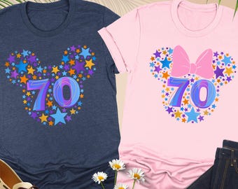 Mickey Minnie 70 Years Of Magic Shirt, Disneyland 70th Anniversary Shirt, Family Vacation Matching, Disneyworld Trip Tee, Disney Celebration