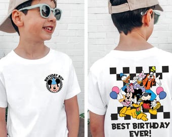 Custom Birthday Shirt with Name, Disney Party Tee for Boys or Girls, Personalized Mickey Squad Shirt, Best Birthday Ever T-Shirt, WDW Trip