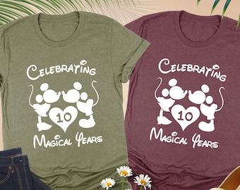Custom Anniversary Disneyland Shirt,Disney Celebrating Magical Years Shirt,Disneyworld Shirts,Mickey Minnie Matching Shirt,Anniversary Gifts