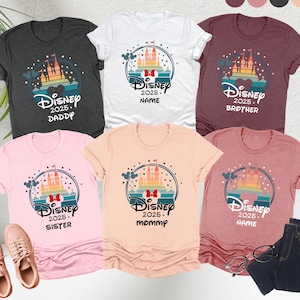 Disney Castle 2025 Shirts, Disney Family Matching T-shirt, Custom Disney Family 2025 Tee, Disney Trip Tee, 2025 Disney Family Vacation Shirt