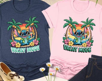 Vacay Mode Disney Stitch Vacation Shirt, Disney Lilo & Stitch Aloha Hawaii Shirt, Matching Family Trip, Summer Vibes Shirt, Disneyland Tee