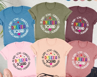 Dyslexia Squad Shirts, Dyslexia Shirt, Dyslexia Awareness Shirt, Dyslexia Awareness Month, Dyslexia Teacher Gifts, Reading Teacher Gift