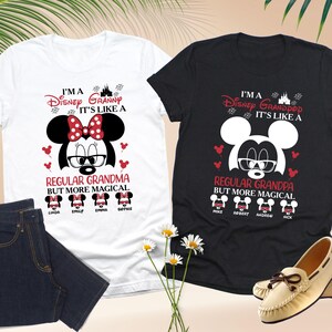 Disney Grandma Grandpa Shirt with Custom Grandkid Names, Magical Gift Tee for Nana Papa, Cute Family Disney Trip Shirt, Fathers Day Gift