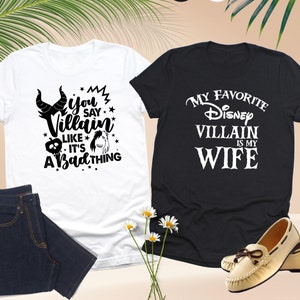 My Favorite Disney Villain is my Wife, Disney Matching Couple, Funny Husband and Wife Shirt, Disney Honeymoon Shirt, Disneyland Couple Shirt