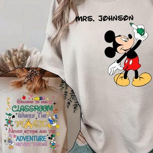 Personalized Teacher Sweatshirt, Teacher Hoodie, Mickey Mouse Sweatshirt, Disney Sweatshirt, Custom Name, Disney Teacher, School Hoodie