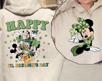 Disney Happy St Patrick's Day Sweatshirt, St Patrick's Day Hoodie, Mickey And Friends, Disney Trip Shamrock, Irish Day Gift, Lucky Sweater