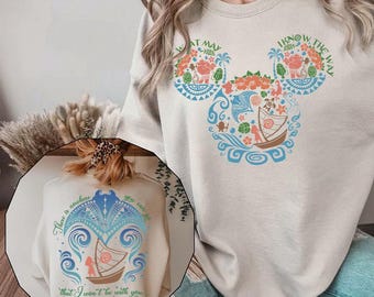 Disney Moana Sweatshirt, I Know The Way Floral Sweatshirt, Magic Kingdom Hoodie, Moana Princess Disneyland Vacation Sweater, Floral Mickey