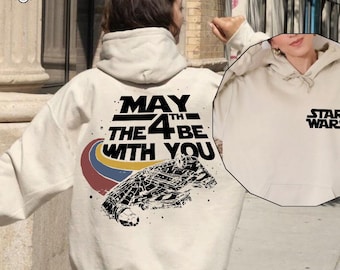 Disney Star Wars Sweatshirt, Star Wars May The Force Hoodie, Hollywood Studios Sweater, Disneyland Galaxy's Edge Hoodie, Star Wars Day Gift