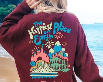 Disneyland Sweatshirt, The Happiest Place On Earth Hoodie, Magic Kingdom Sweatshirt, Family Vacation, Disney Womens Gift, Disney Park Hoodie