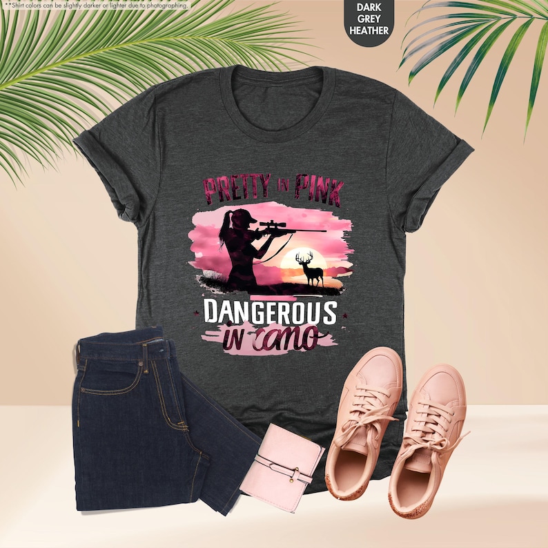 a t - shirt that says, pretty in pink, with a silhouette of a
