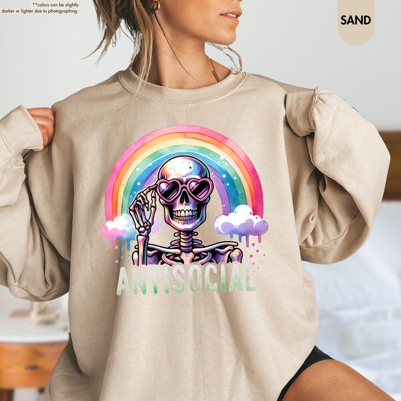 Antisocial Skeleton Hoodie, Antisocial Sweatshirt Hoodie, Snarky Skeleton, Funny Antisocial Hoodie, Gift For Friends, Sarcastic Hoodie image 2