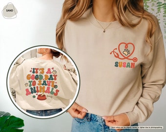 It’s A Good Day To Save Animals Sweatshirt, Custom Vet Tech Sweatshirt, Personalized Vet Gifts, Animal Rescue Hoodie, Gift For Veterinarian