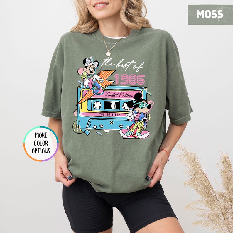 Camiseta Disney de 40.º cumpleaños con colores cómodos, edición limitada de 1986, regalo de 40.º cumpleaños para mujer, camiseta de Disneyland para 40.º cumpleaños imagen 4