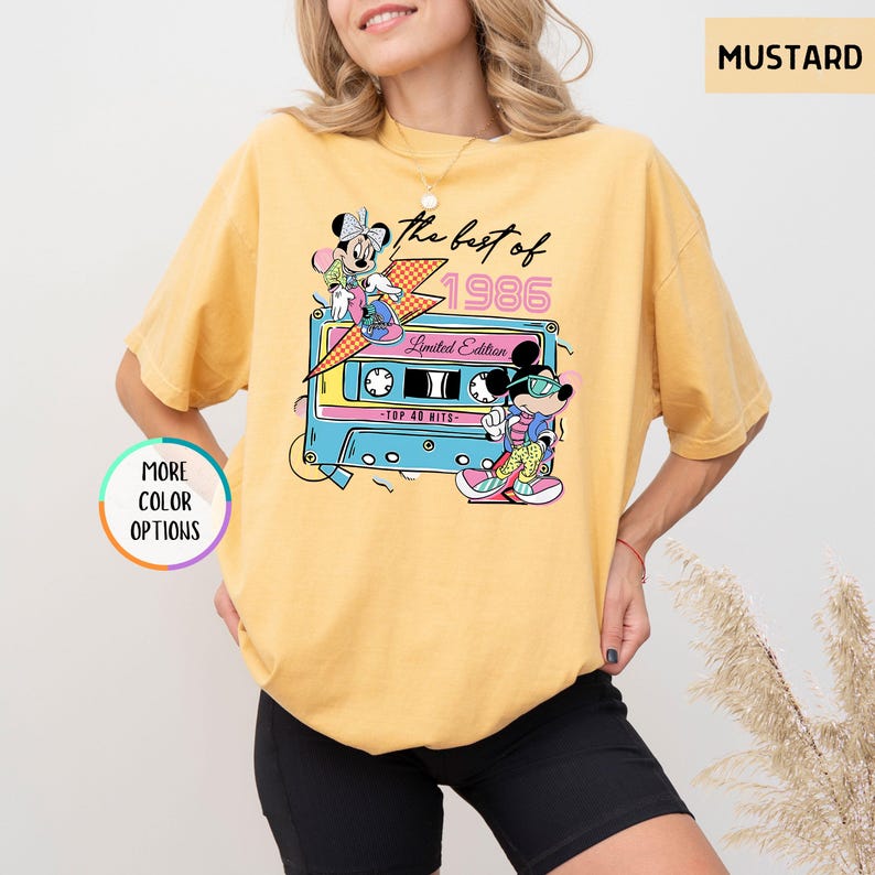 Camiseta Disney de 40.º cumpleaños con colores cómodos, edición limitada de 1986, regalo de 40.º cumpleaños para mujer, camiseta de Disneyland para 40.º cumpleaños imagen 8