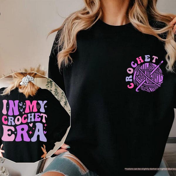 Sudadera "En mi era del crochet", sudadera de crochet, regalo para amantes del crochet, sudadera con capucha para tejer, sudadera para mamás de crochet, sudadera divertida de crochet