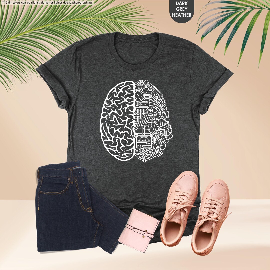 Science and Tech Brain Shirt, Nerdy Brain Shirt, Geek Graphic Tee, STEM ...