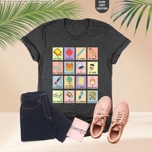 a t - shirt that has a bunch of items on it