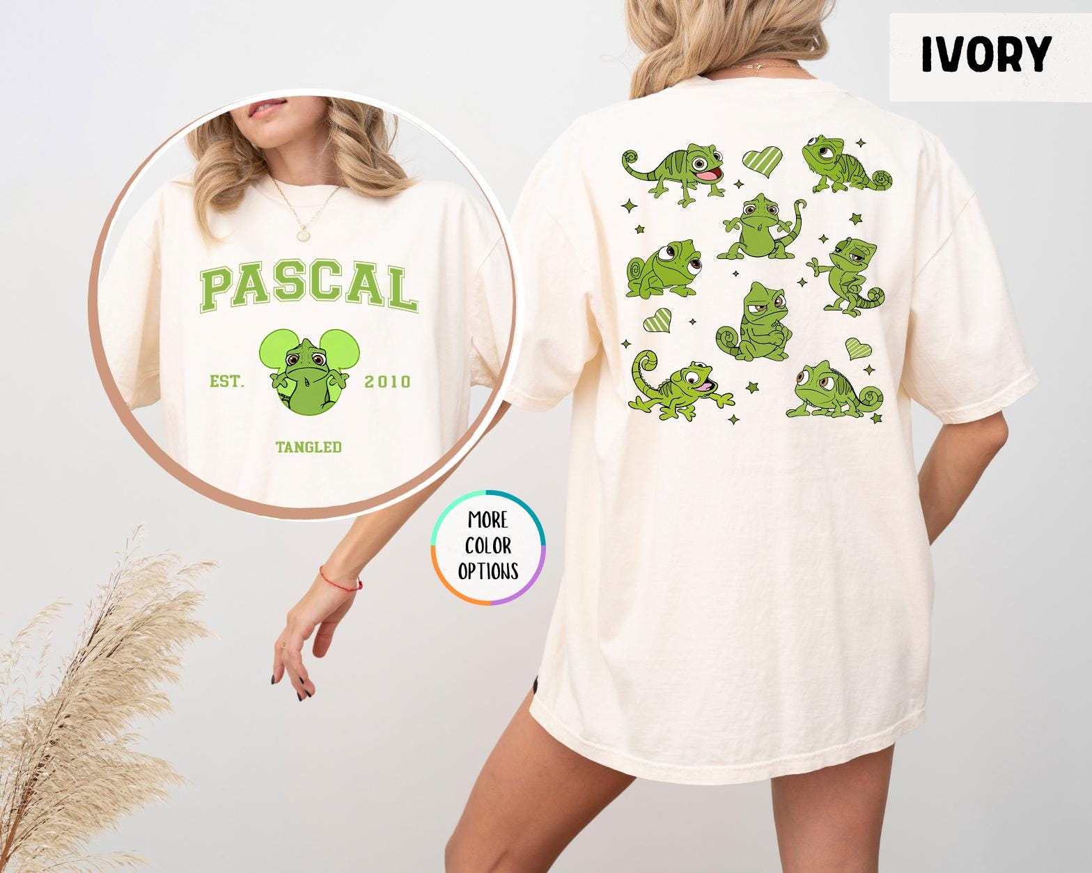 Comfort Colors Pascal Shirt, Tangled Inspired Chameleon Tee, Disney Character T-Shirt, Cute Pascal Graphic Tee, Matching Disney Trip Shirt