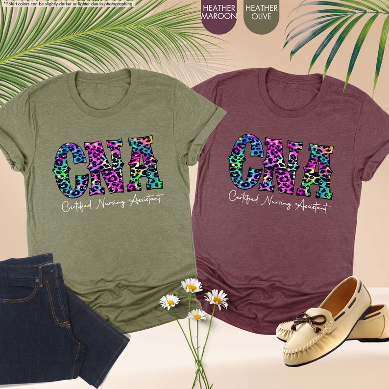 a pair of t - shirts with leopard print on them