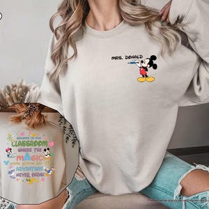Disney Personalized Teacher Sweatshirt, Teacher Hoodie, Custom Teacher Name, Mickey Sweatshirt, Disney Teacher Gift, School Teacher Hoodie